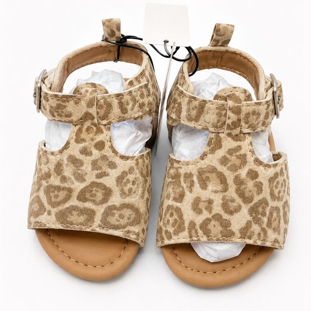 Bebe Baby Girls Leopard Print Sandals Size 5 – Brand New With Tags
